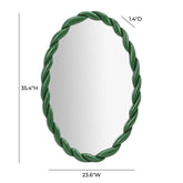 Agnes Forest Green Glossy Oval Mirror Model: TOV-C69153